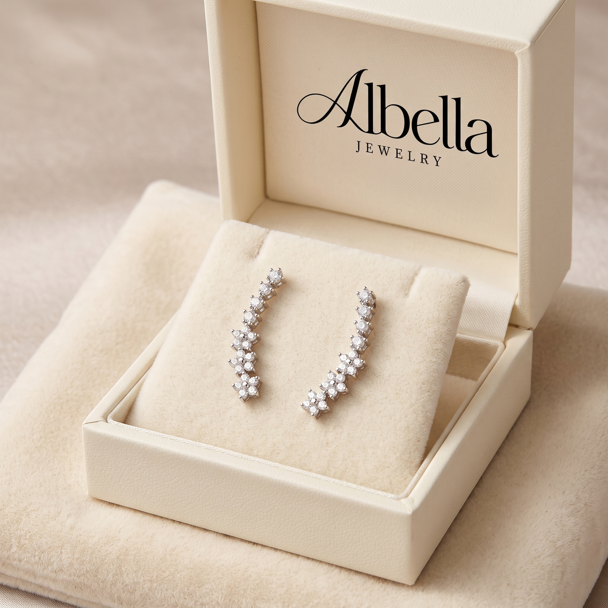 Evelyn Timeless Floral Earrings in Albella Jewelry gift box
