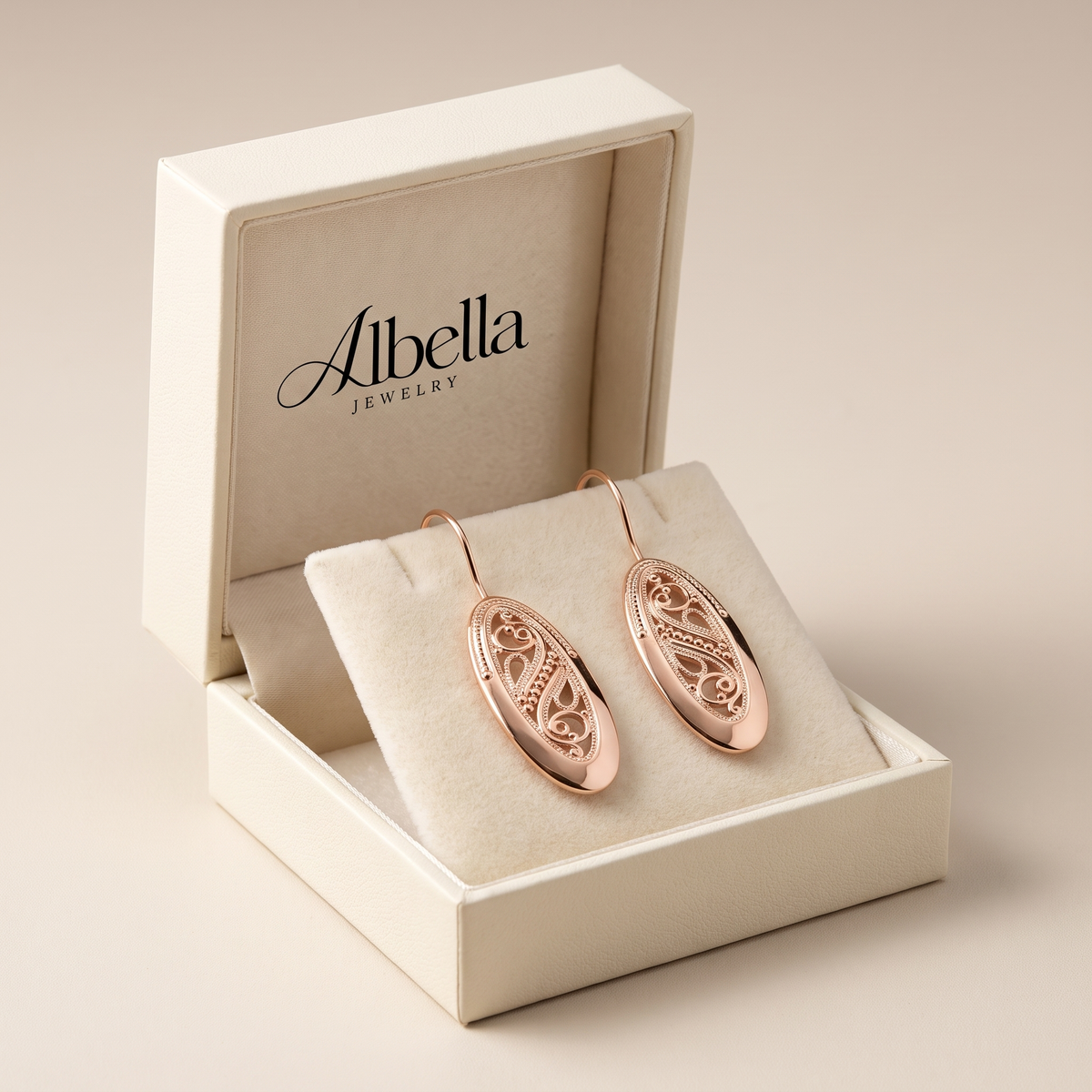 Opengleam Drop Earrings – Gold in Albella Jewelry gift box