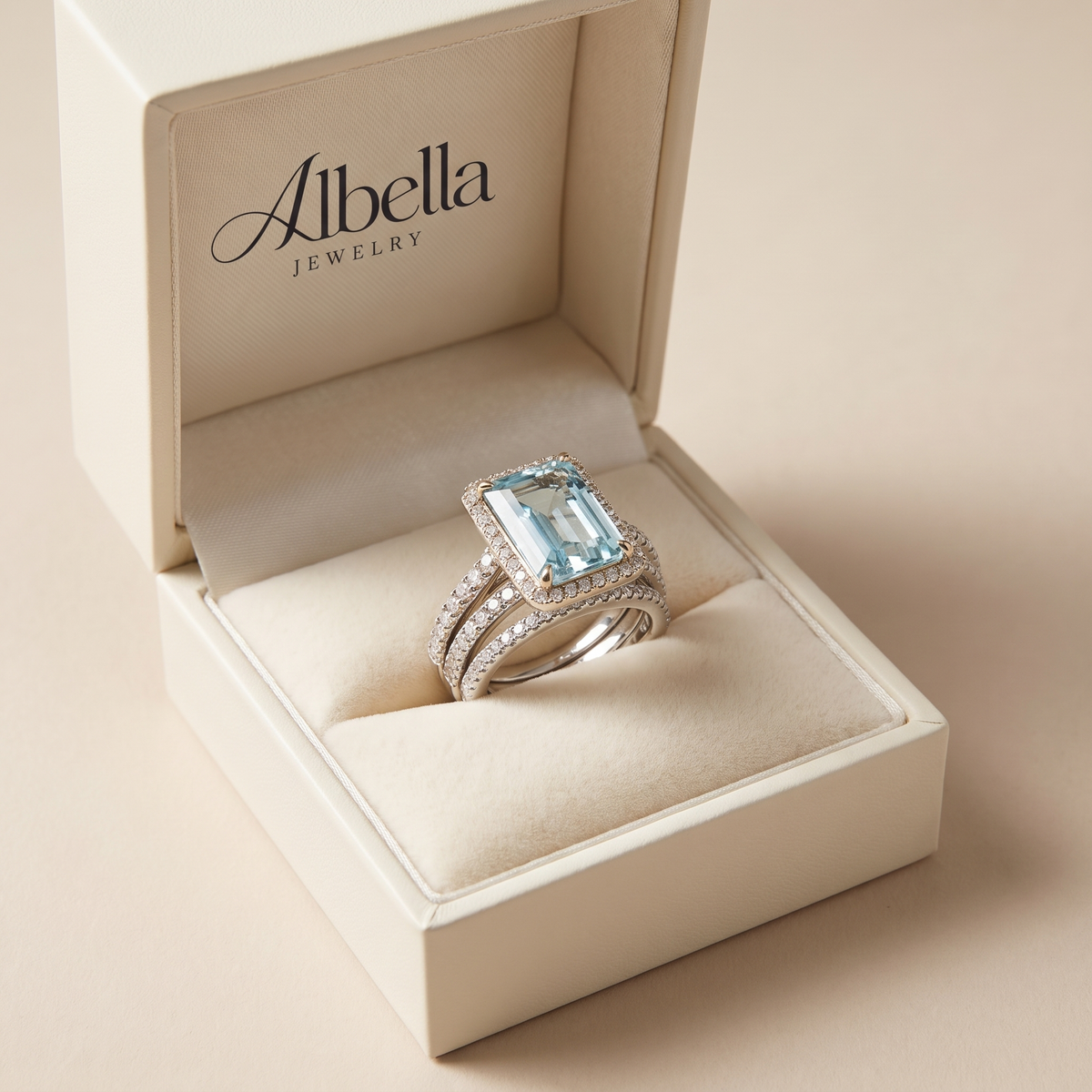 Turquoise Statement Ring Set in Albella Jewelry gift box