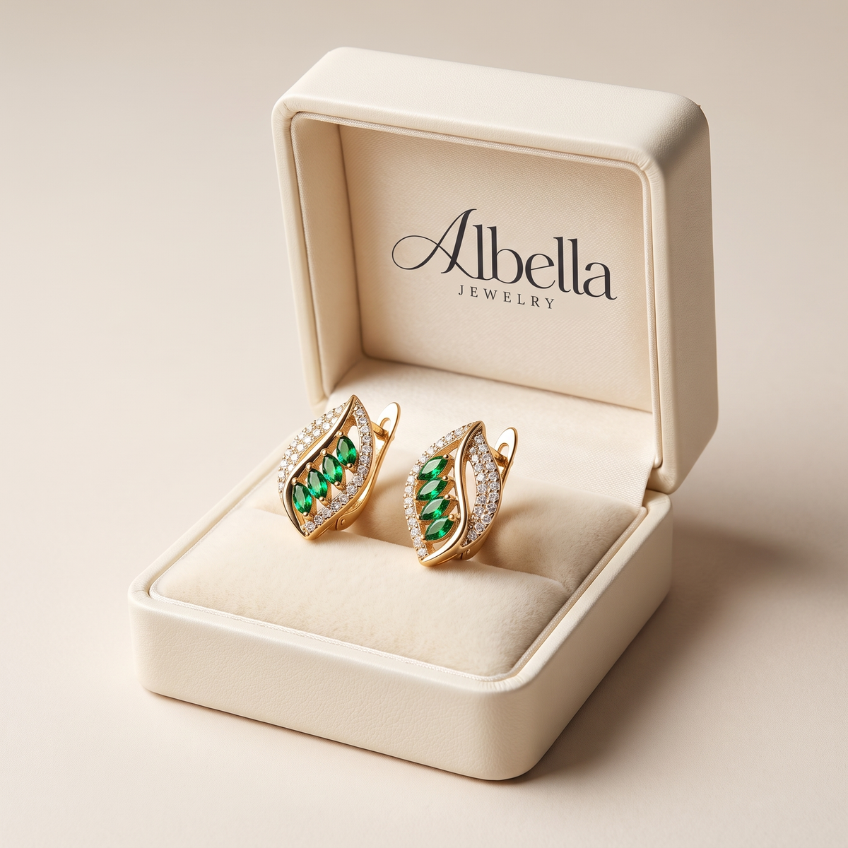 Isola Verdancia Earrings in Albella Jewelry gift box
