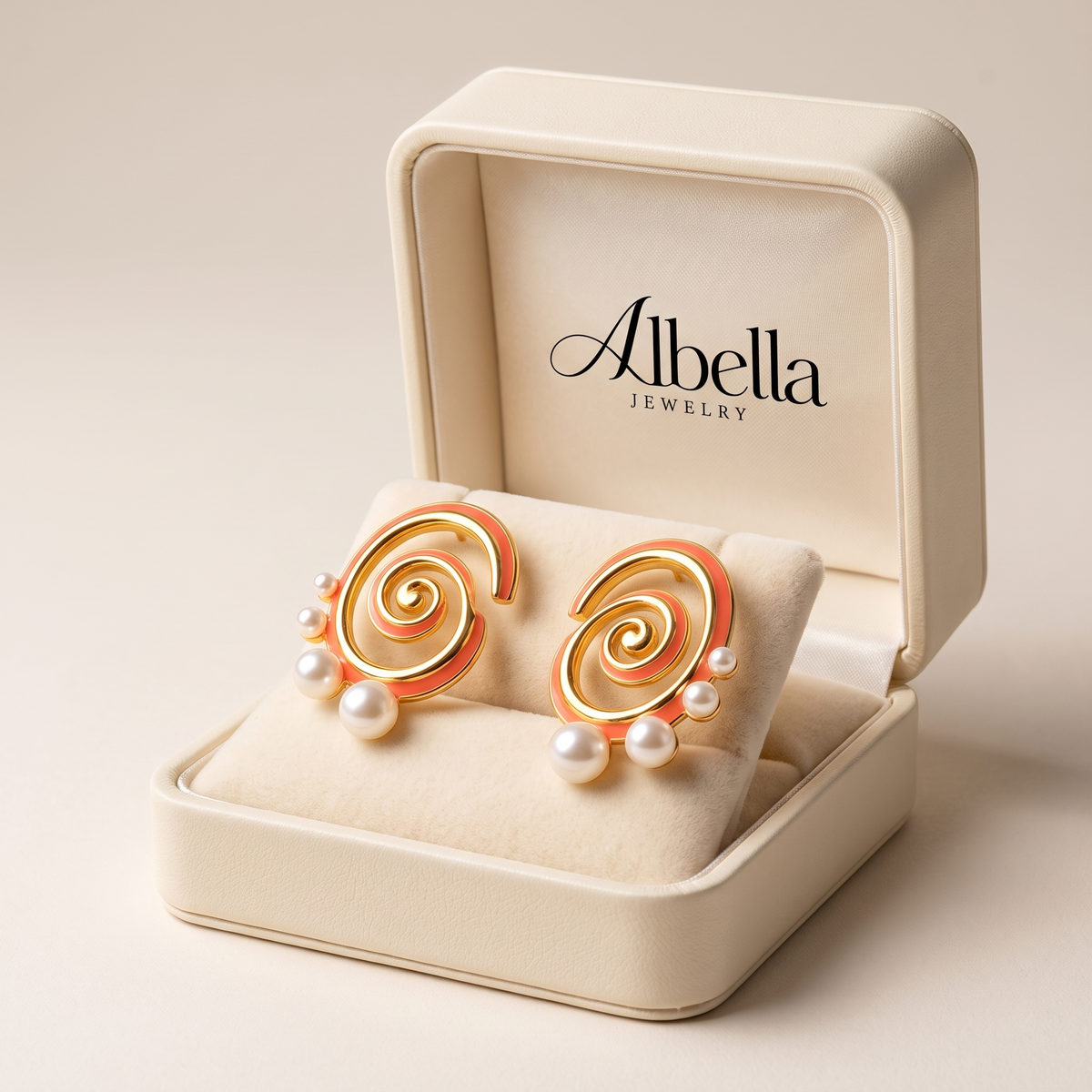 Blue Pearl Earrings in Albella Jewelry gift box