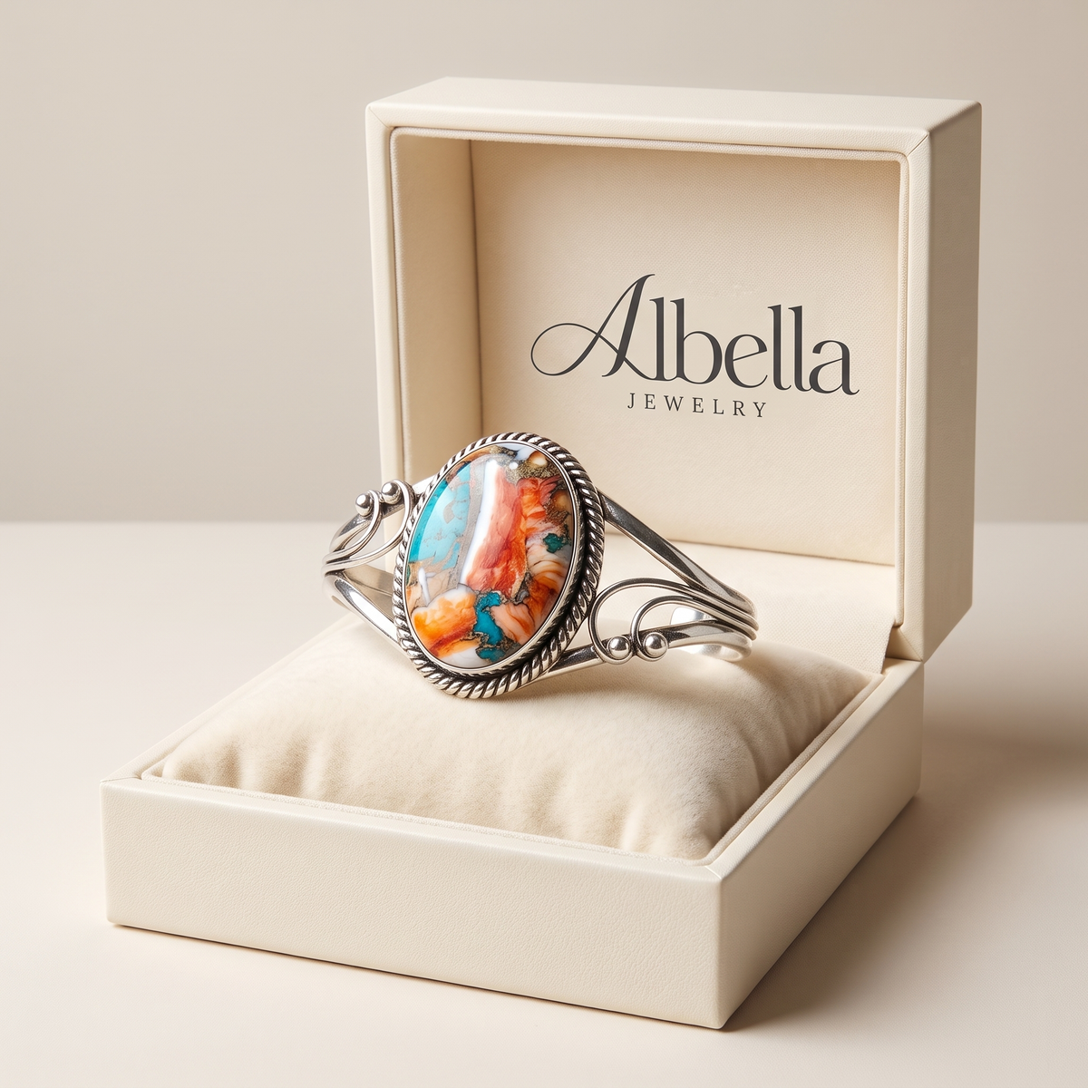 Bracelet with Inlaid Luminous Gemstone Design in Albella Jewelry gift box