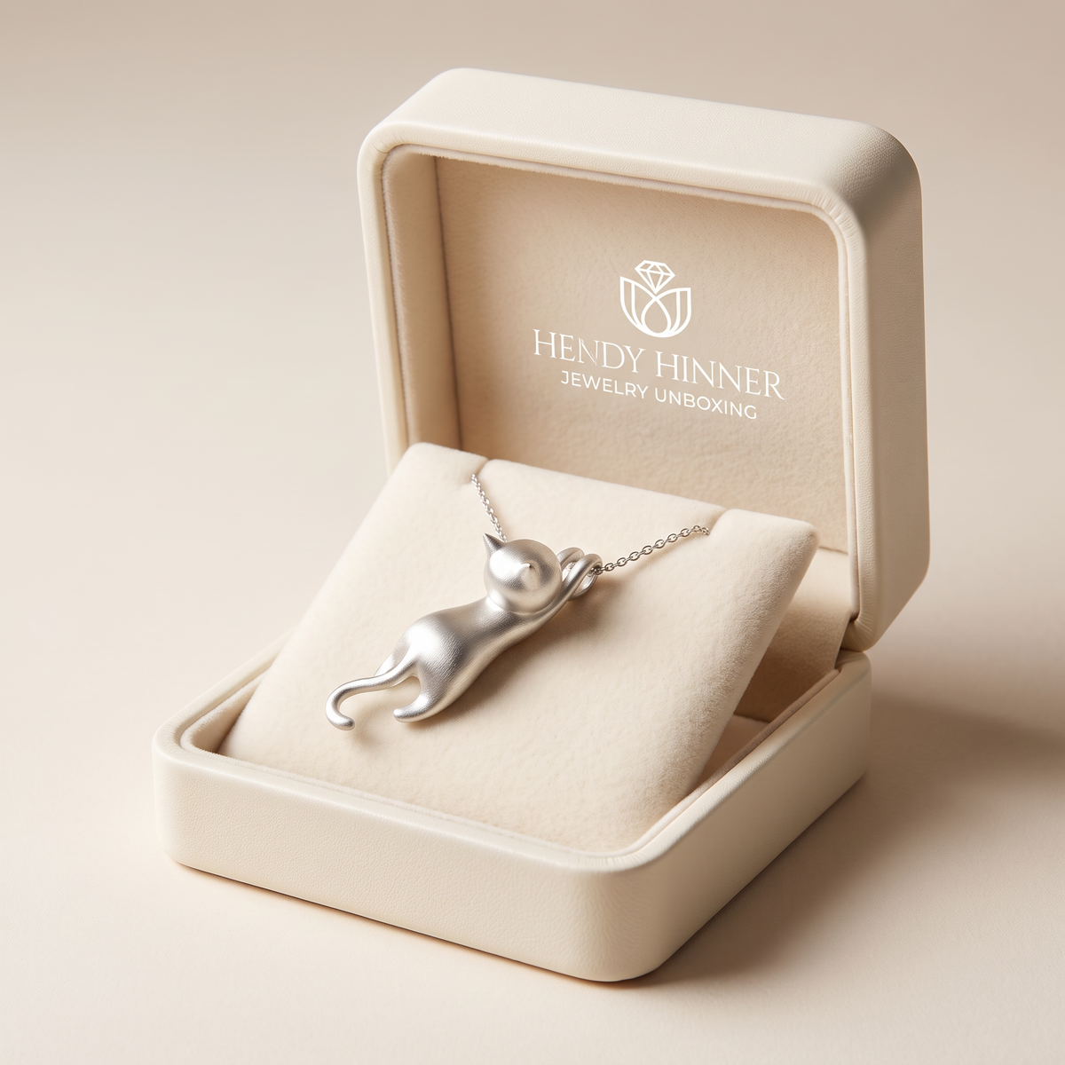 Playful Kitten Sterling Silver Necklace in Albella Jewelry gift box