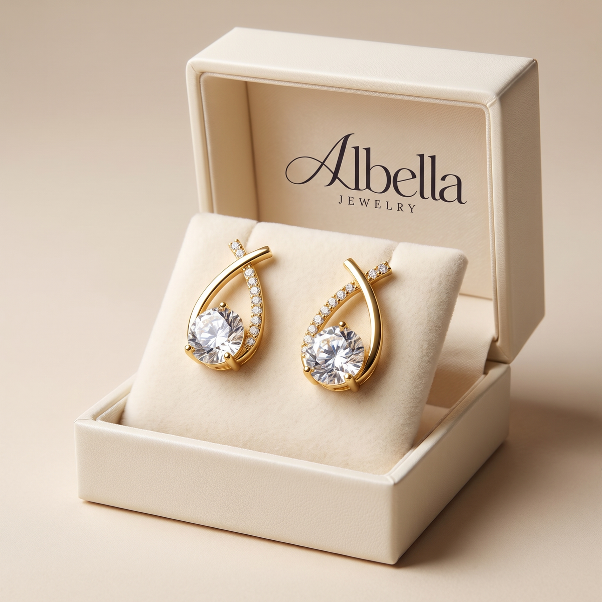 Arielle Gold Earrings in Albella Jewelry gift box