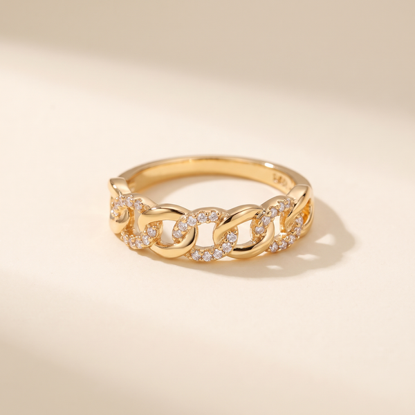 Chic Gold Chain-Link Ring – Albella Jewelry