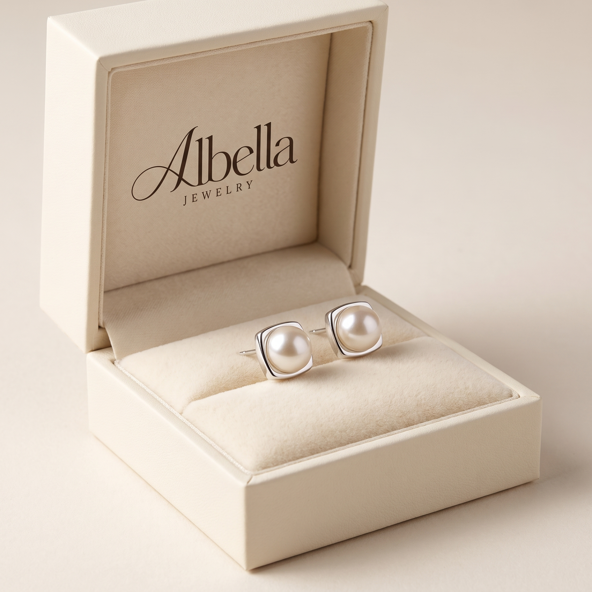 Freshwater Pearl Earrings in Albella Jewelry gift box