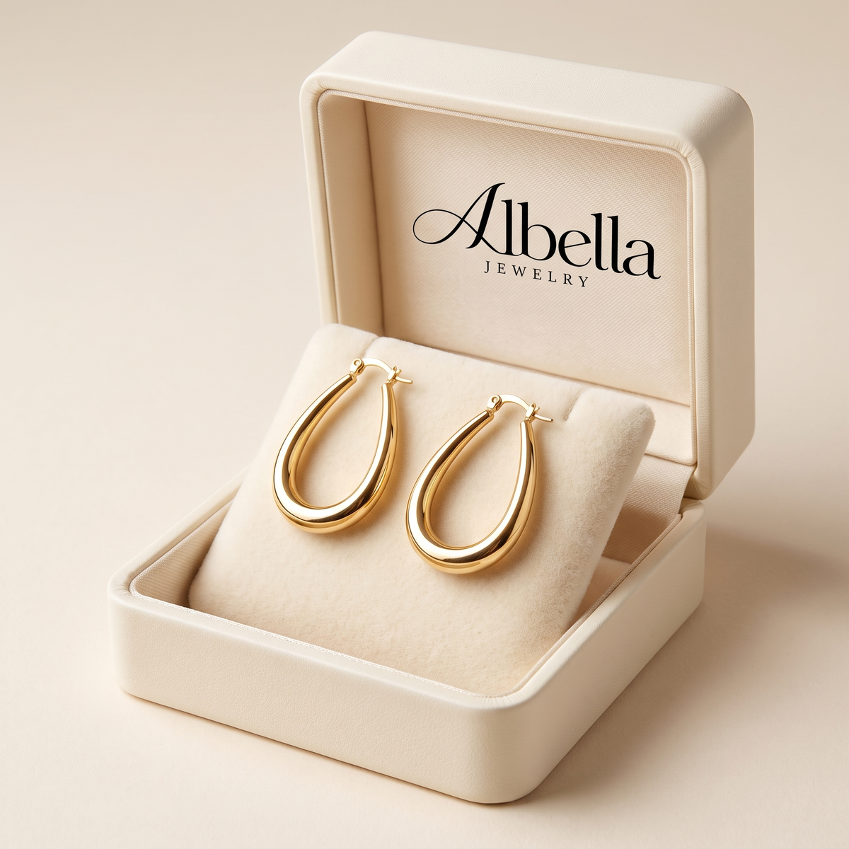 Exclusive Vintage Gold Earrings in Albella Jewelry gift box
