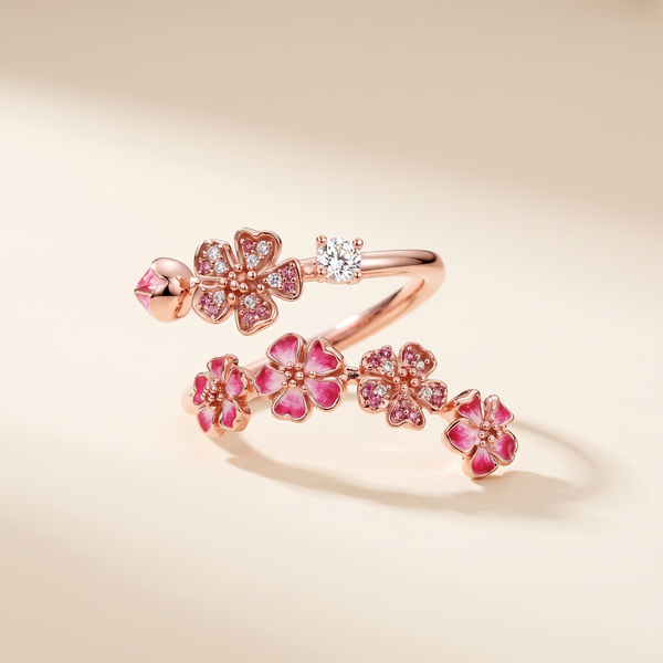 Rose Gold Peach Blossom Ring – Albella Jewelry