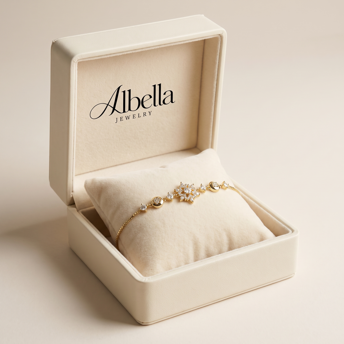 Gold Crystal Star Slider Bracelet in Albella Jewelry gift box