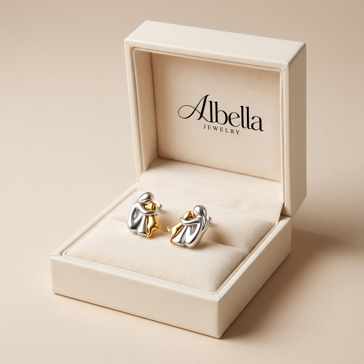 Dog Mom Hug Necklace with Bonus Earrings in Albella Jewelry gift box