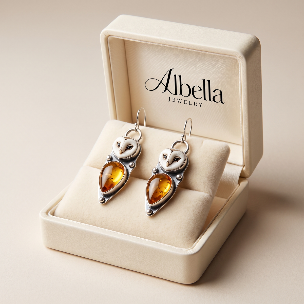 Boho Owl Drop Earrings - Nickel Free for Sensitive Ears in Albella Jewelry gift box