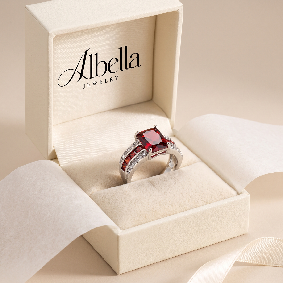 Kassira Redmont Ring in Albella Jewelry gift box