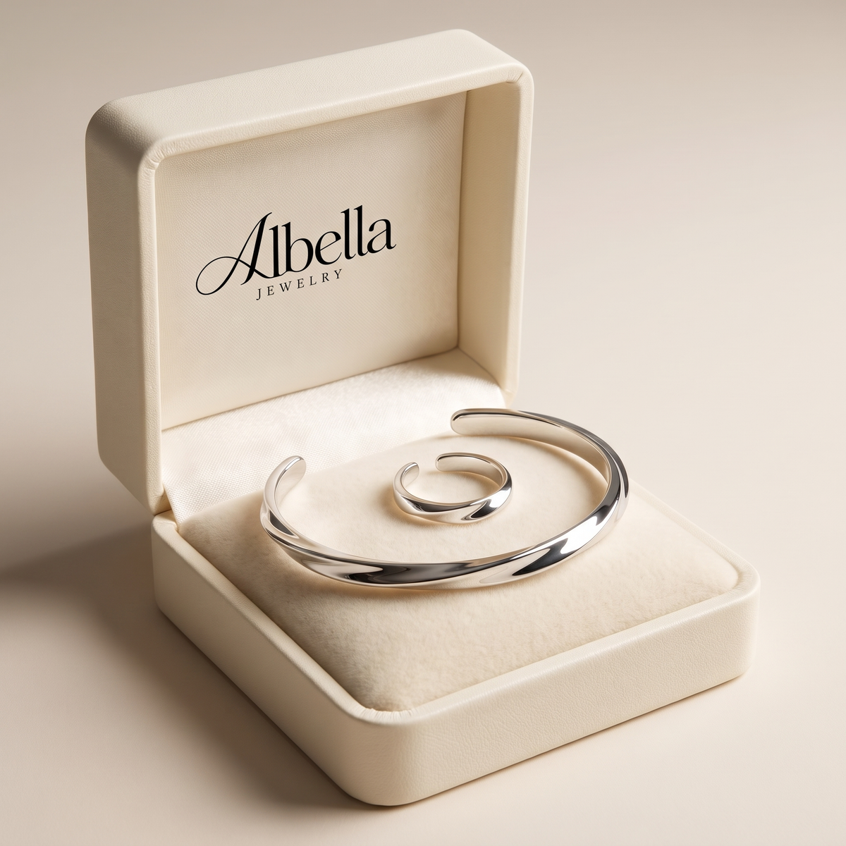 Twisted Unisize Set in Albella Jewelry gift box