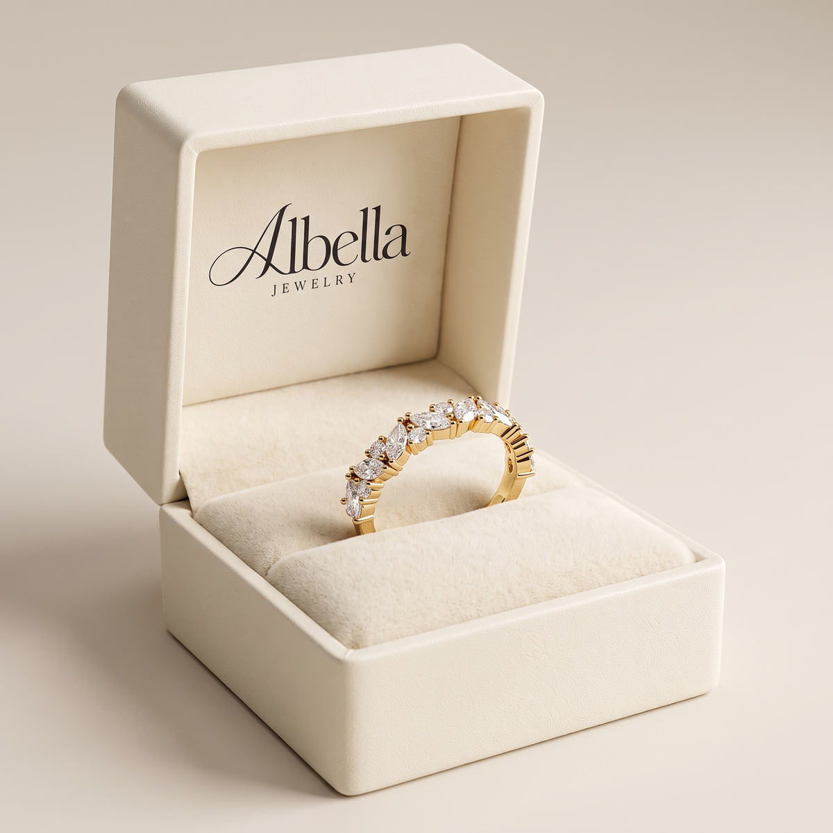Marchesa Reale Diamond Band in Albella Jewelry gift box