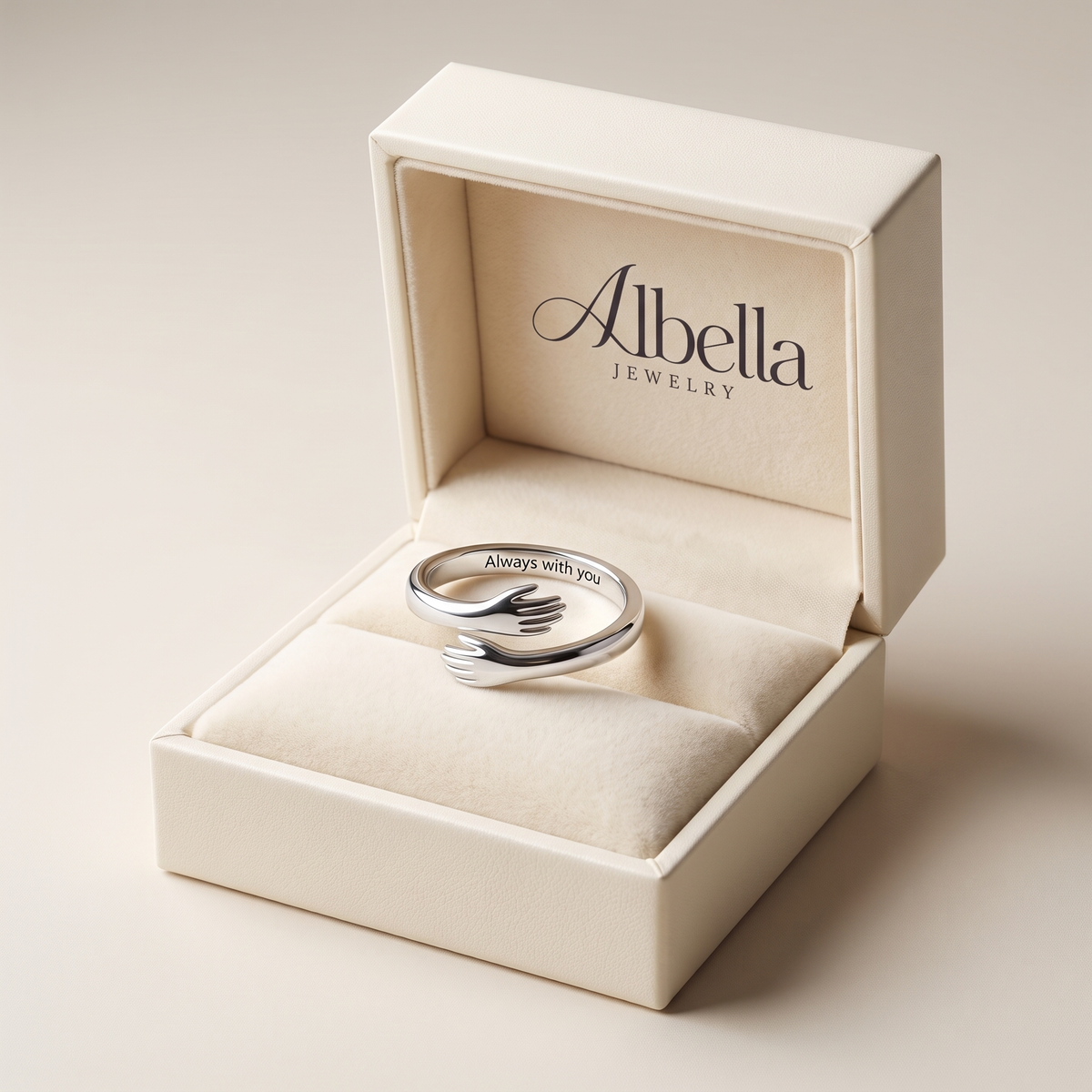 Wrapped in Love - Hug Ring in Albella Jewelry gift box