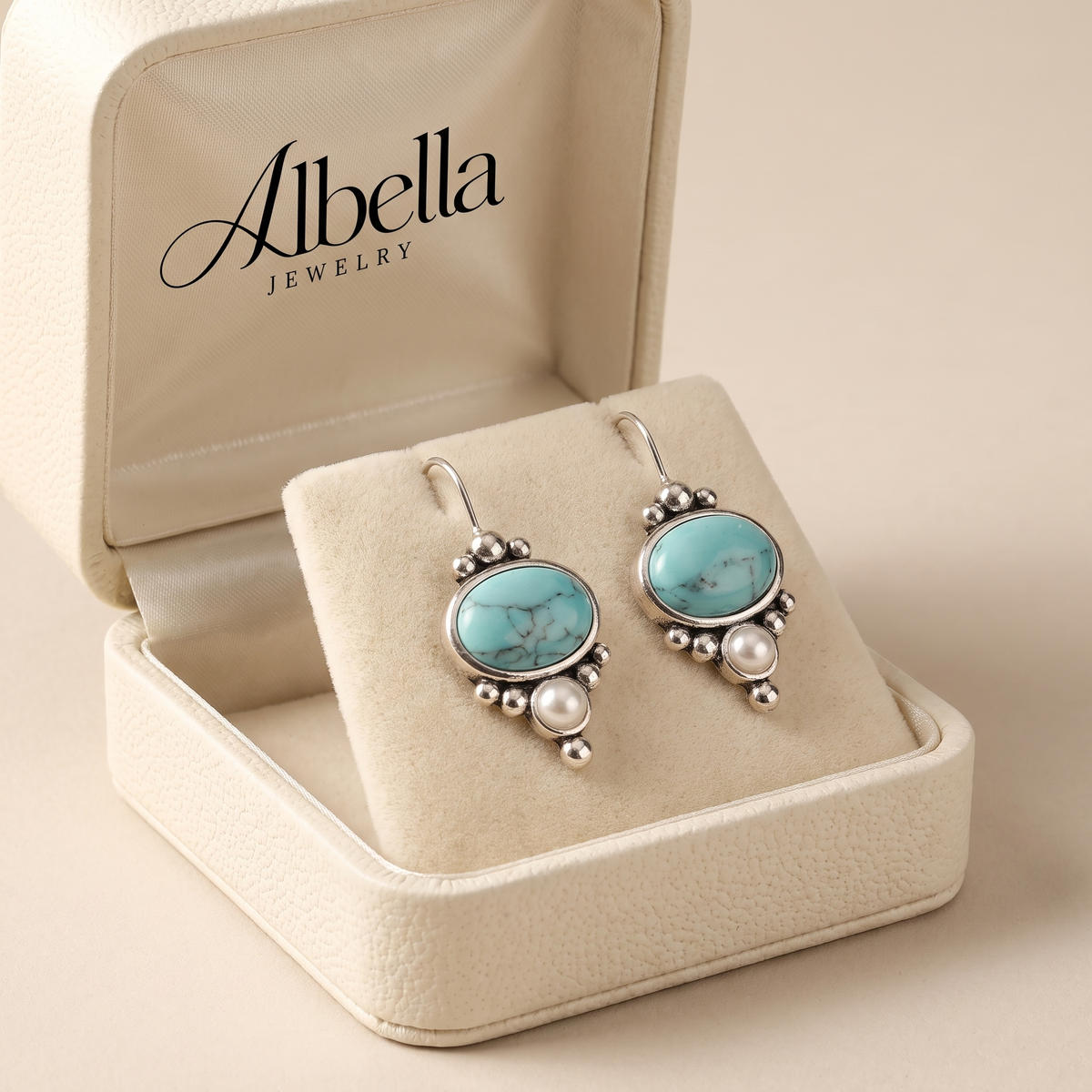 Briselle Shorelight Gold Earrings in Albella Jewelry gift box