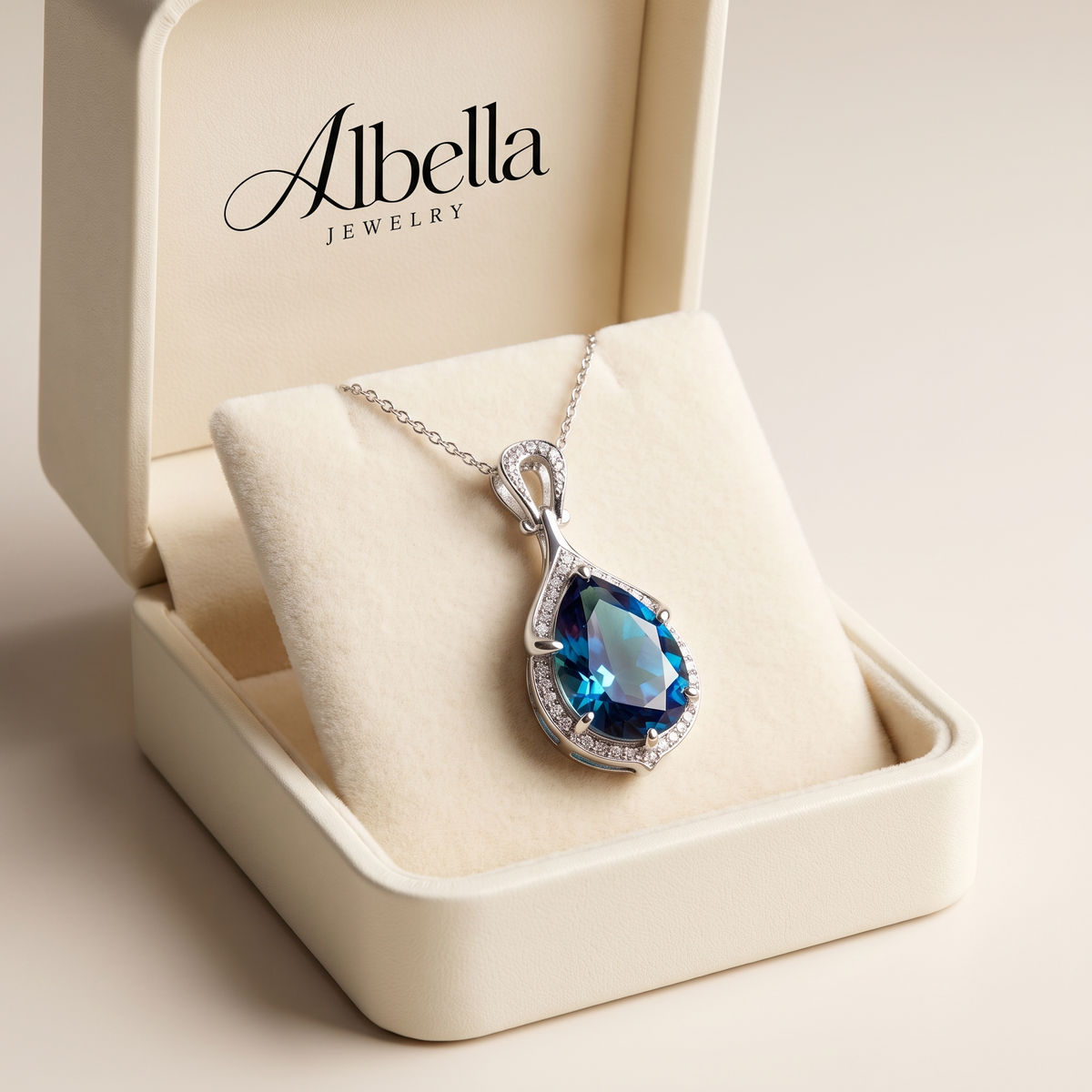 Alindra Feymorra Necklace in Albella Jewelry gift box
