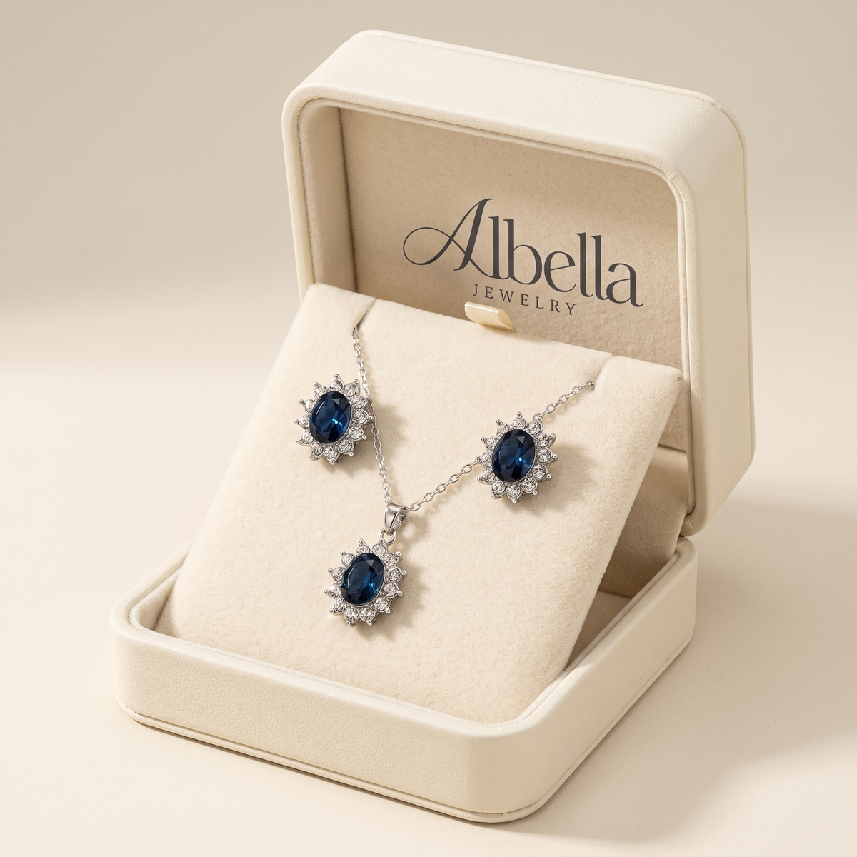 Katya Azuryn Jewelry Set in Albella Jewelry gift box