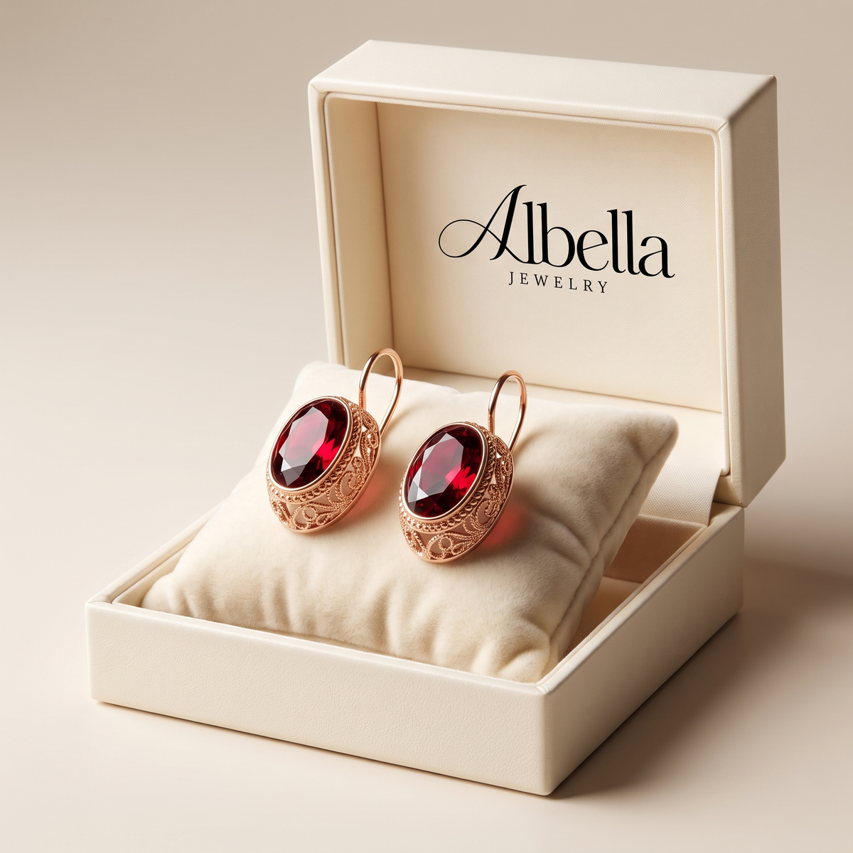 Talessia Rougefort Earrings in Albella Jewelry gift box