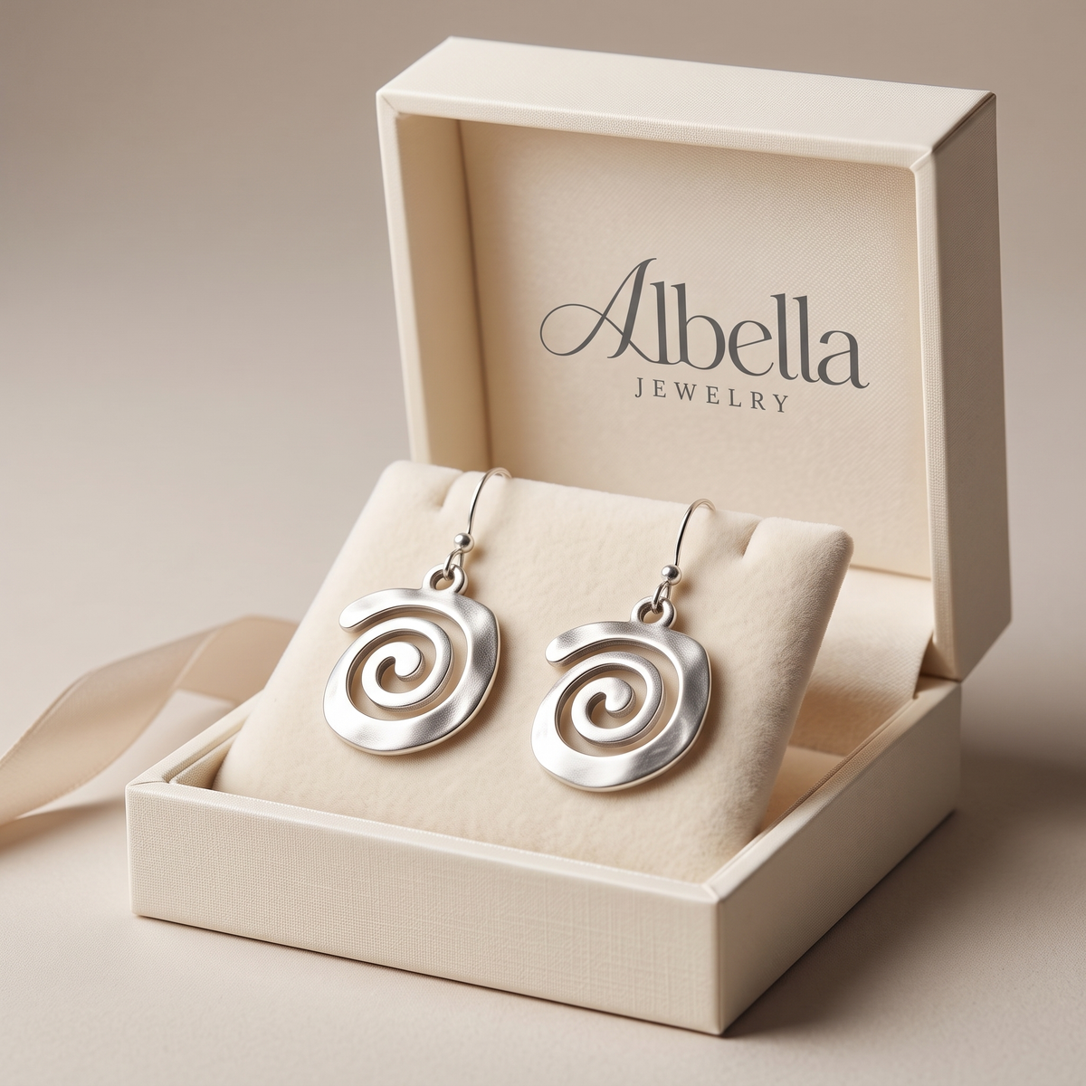 Vintage Square Maze Earrings in Albella Jewelry gift box