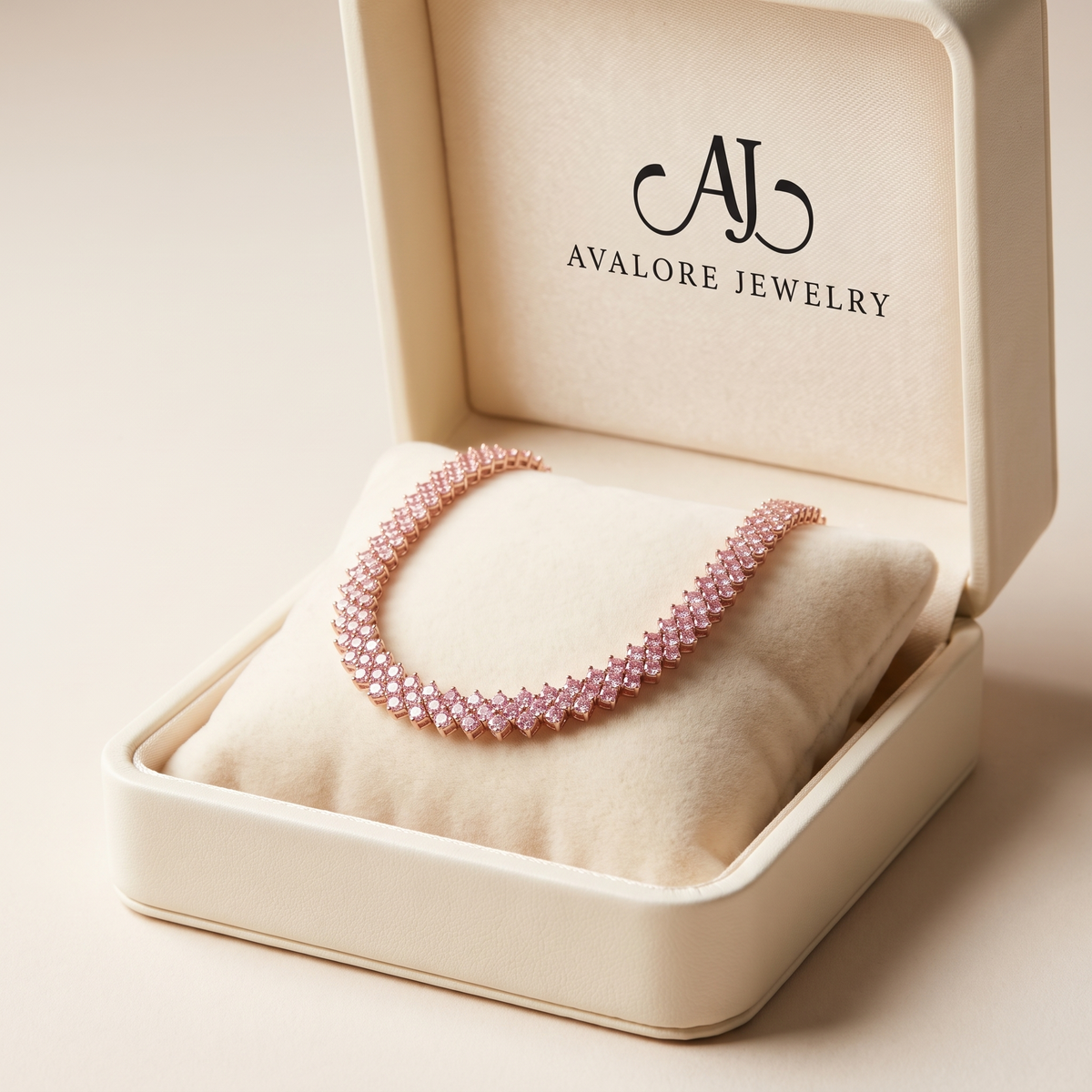 Rose Ember Line Necklace in Albella Jewelry gift box