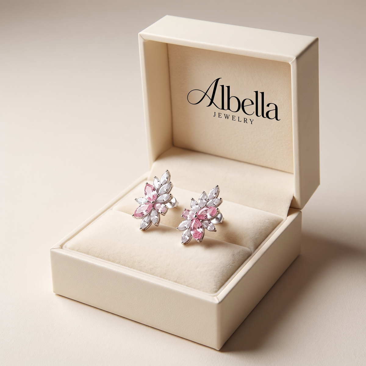 Lyra Blushbloom Earrings in Albella Jewelry gift box