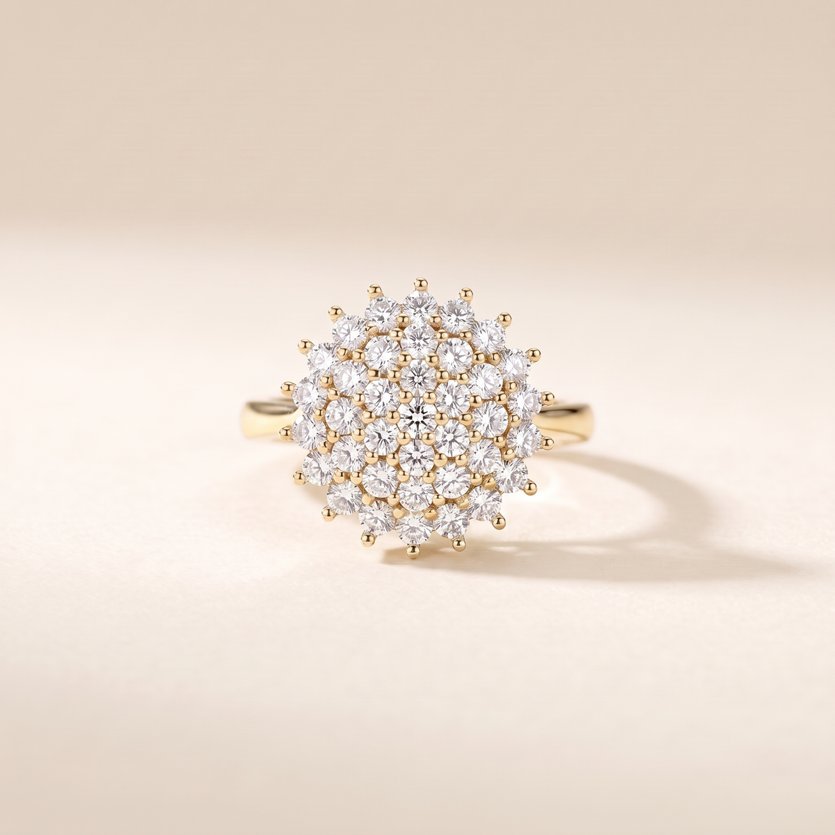 Crystal Cluster Halo Statement Ring – gold