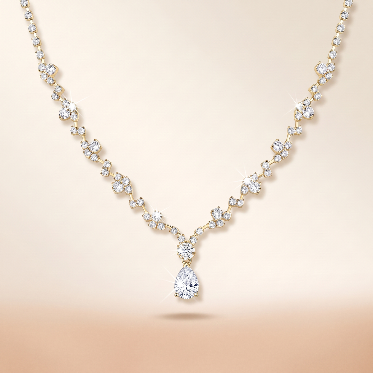 Elegant Diamond Bridal Necklace – gold