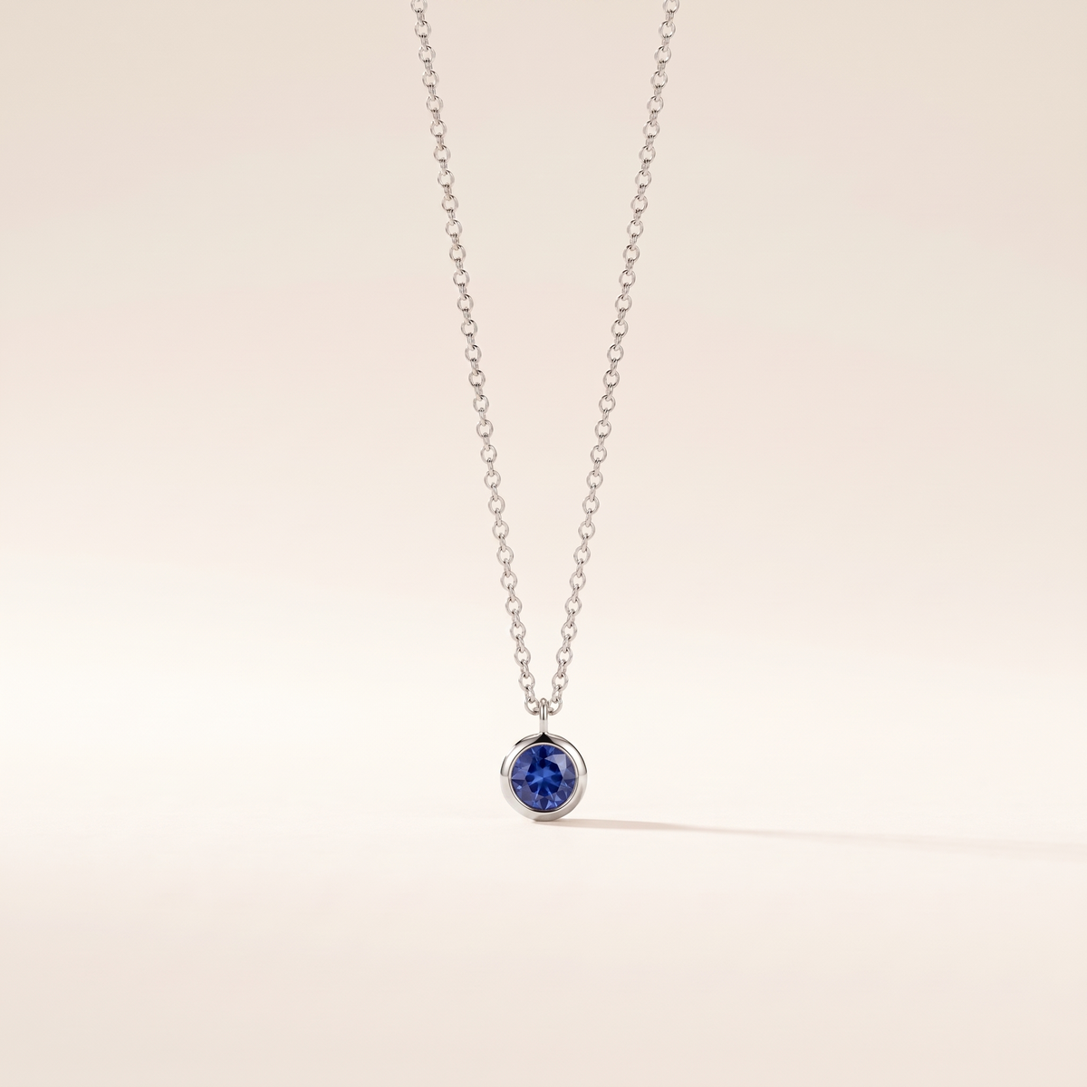 Dreamy Blue Bubble Pendant Necklace – silver