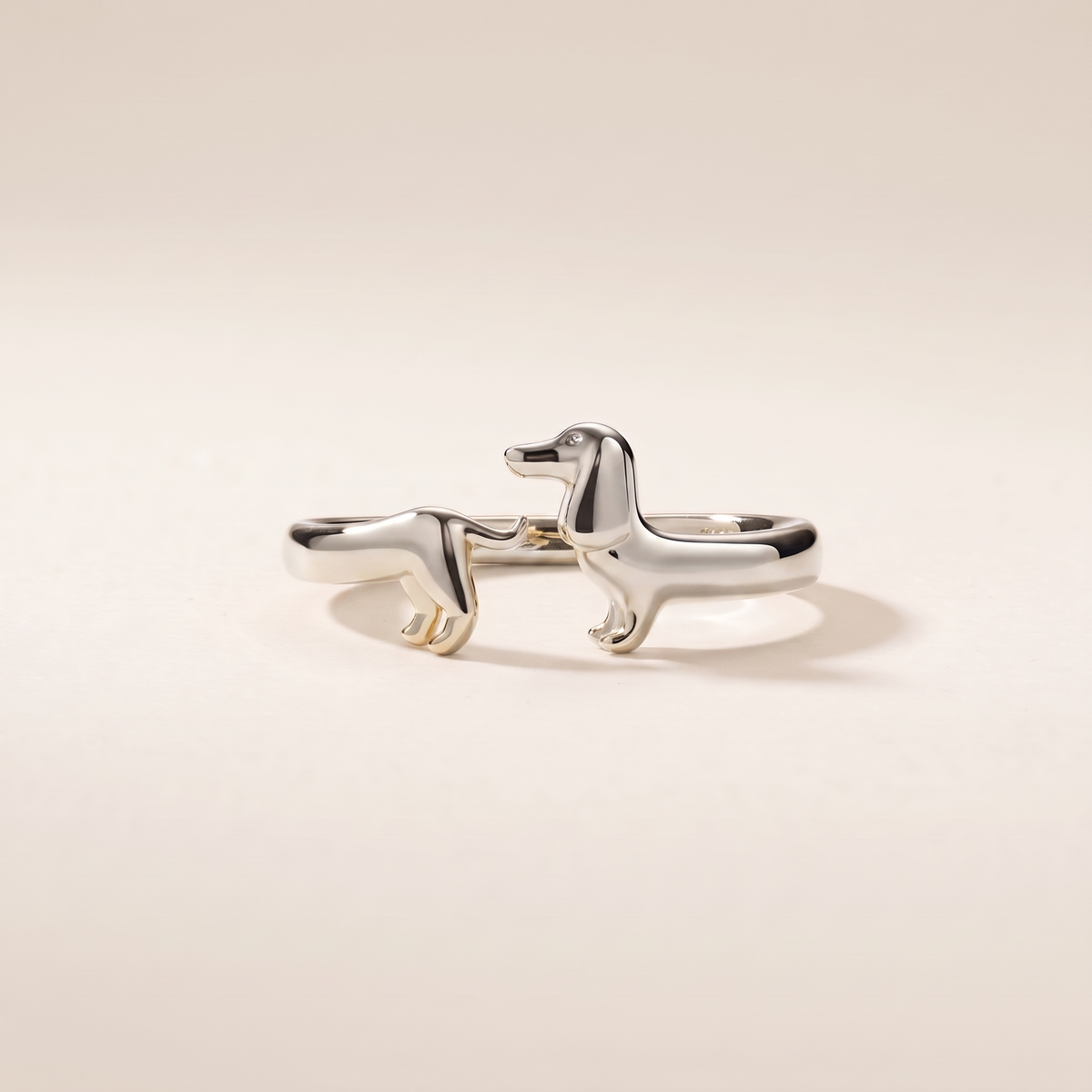 Dachshund Dog Open Ring – silver