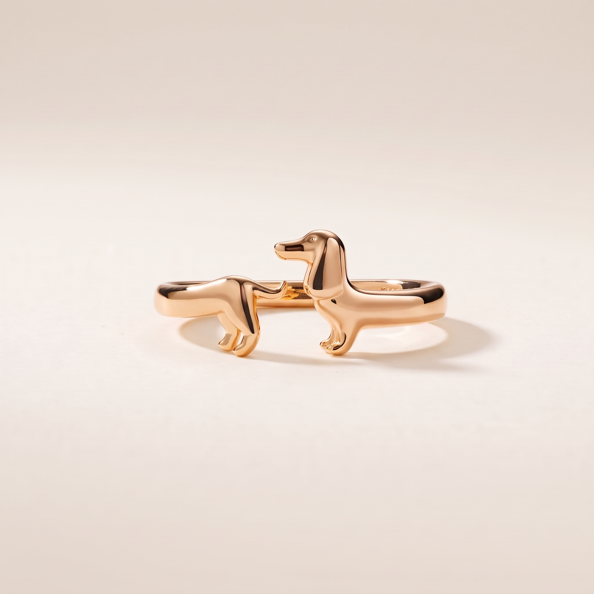Dachshund Dog Open Ring – rose gold