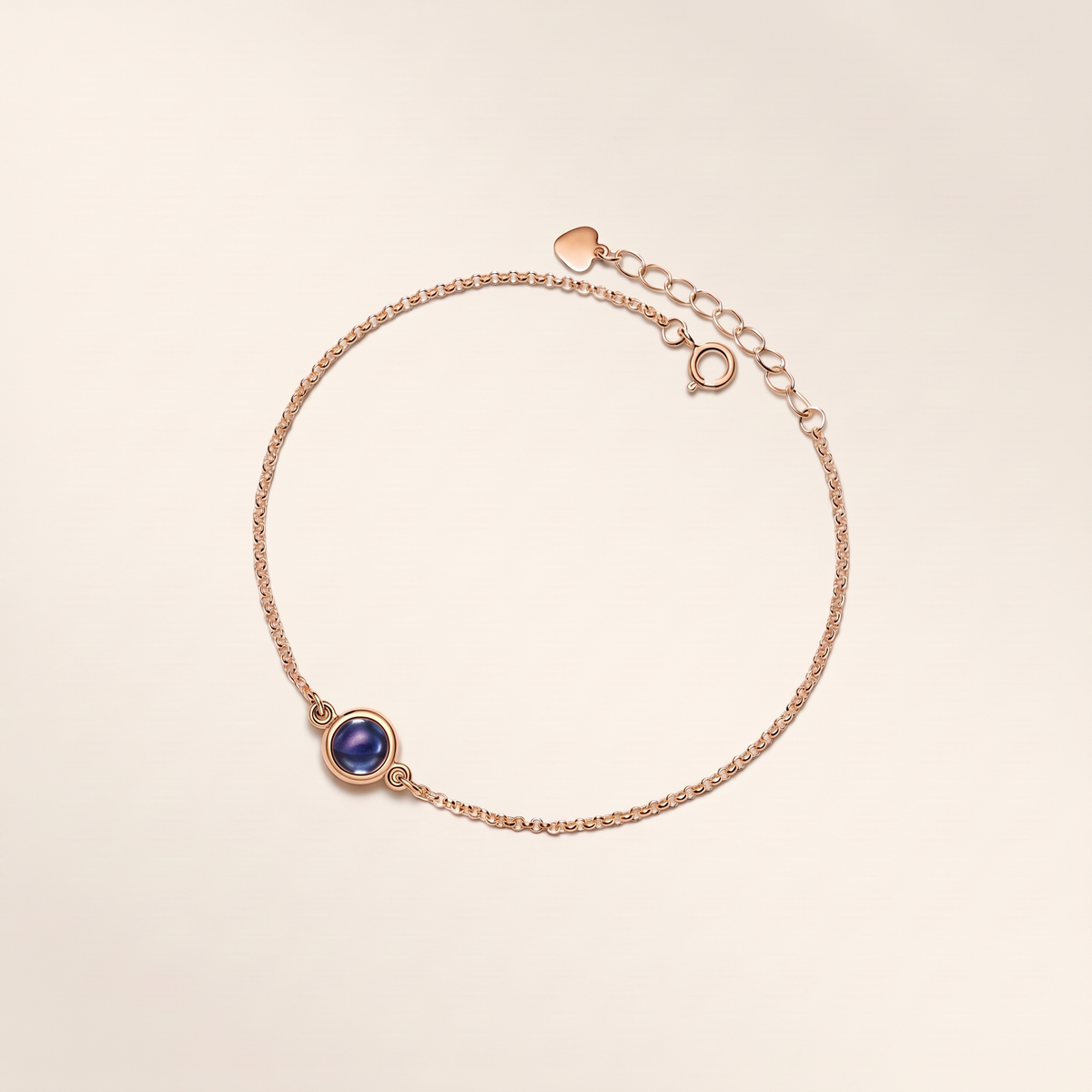 Charming Blue Bubble Chain Bracelet – rose gold