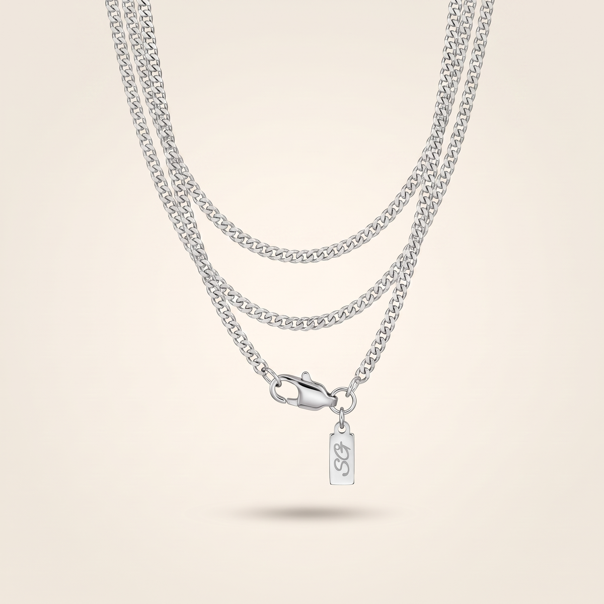 Minimal Chain Stack – silver