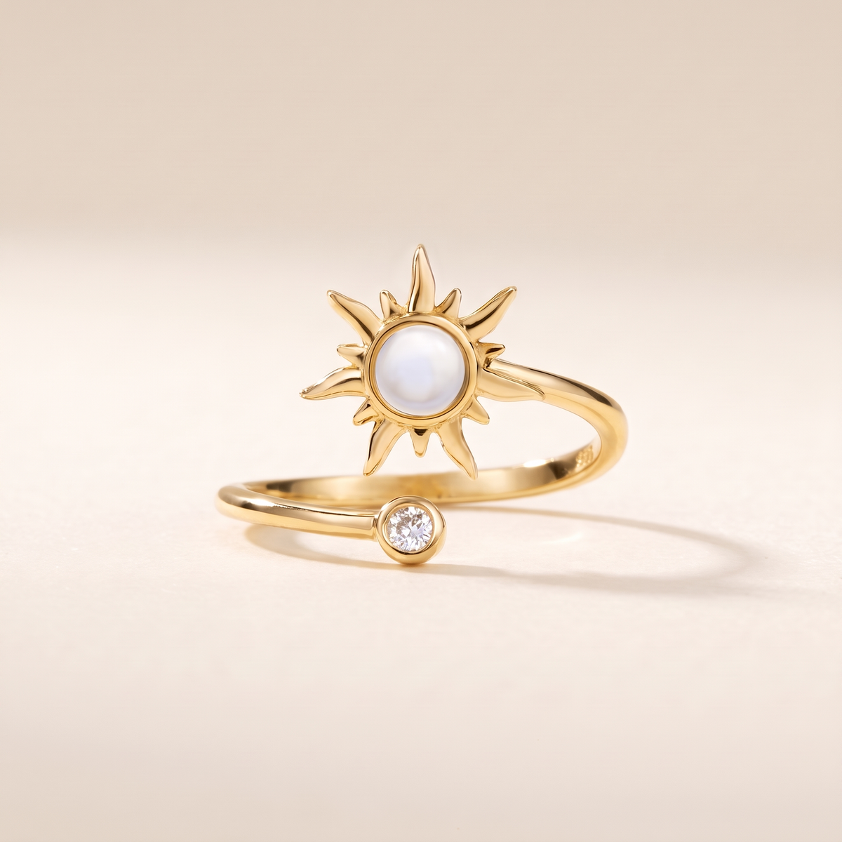 Opal Sun Fidget Spinner Ring – gold