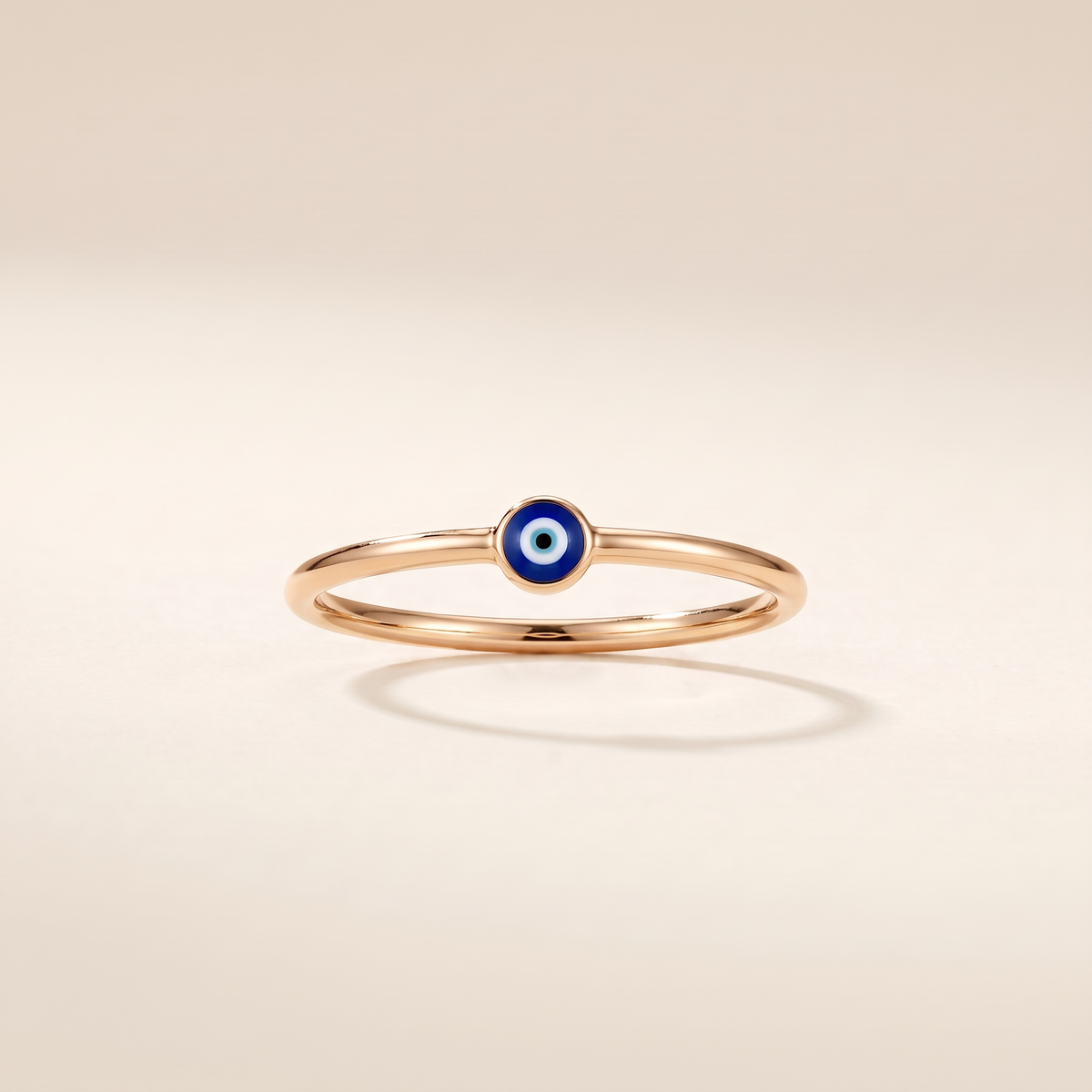 Blue Evil Eye Stacking Ring – rose gold