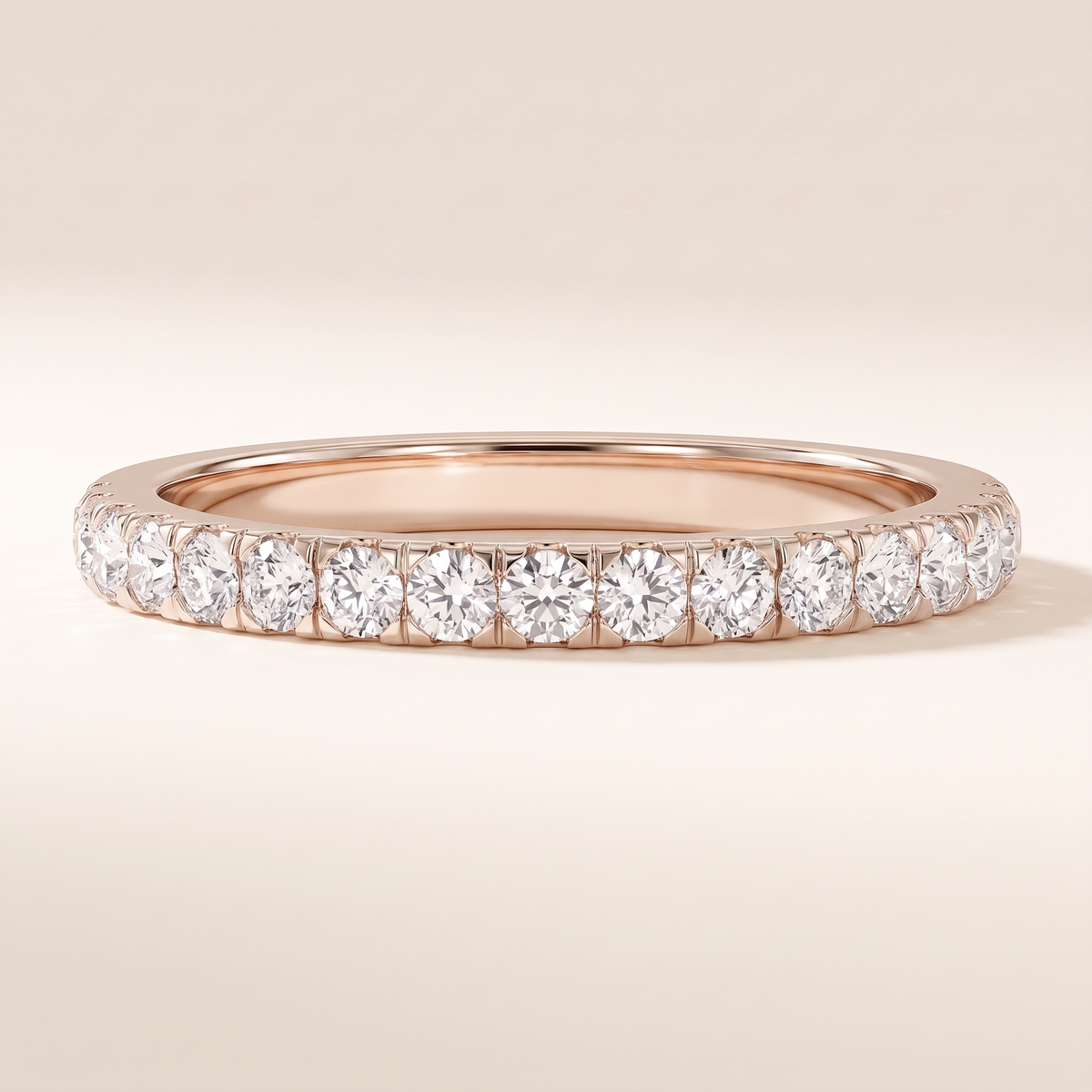 Corse Half Eternity Pavé Diamond Band – rose gold