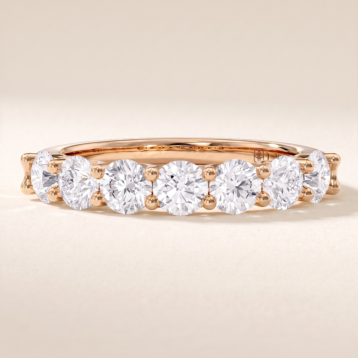 Rivera 7-Stone Trellis Diamond Band – rose gold