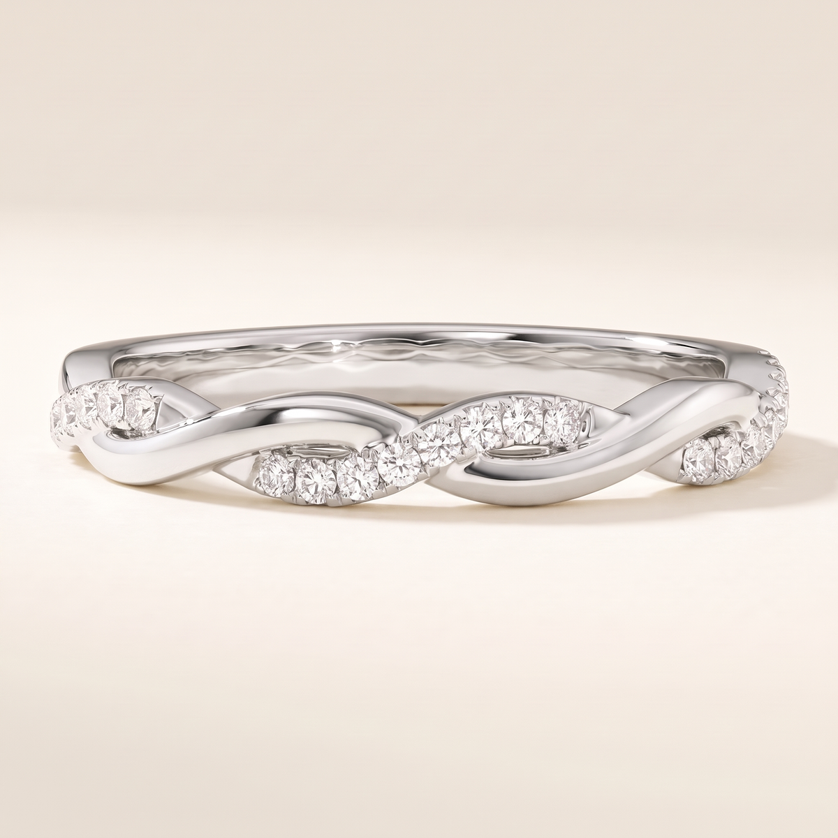 Vine Diamond Pave Eternity Band – white gold