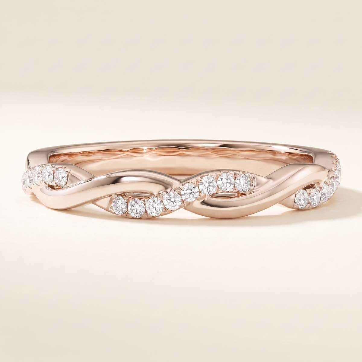 Vine Diamond Pave Eternity Band – rose gold