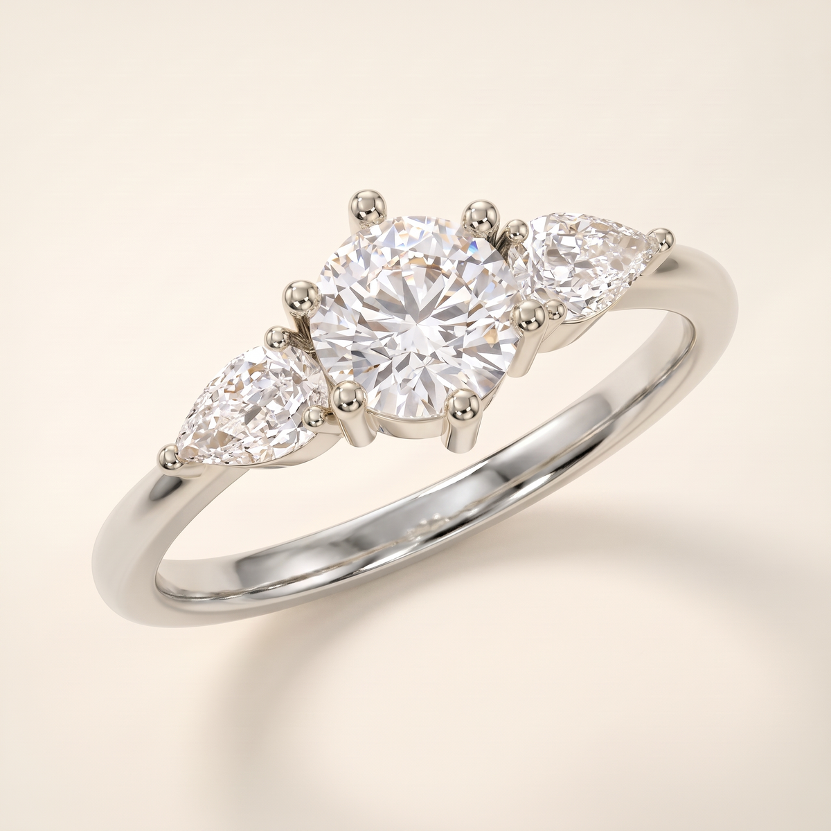 Elegant Radiance Trinity Ring – silver