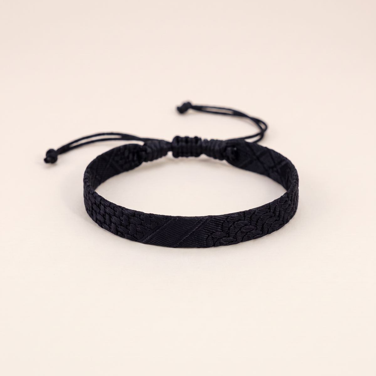 Woven Fabric Bracelet – black