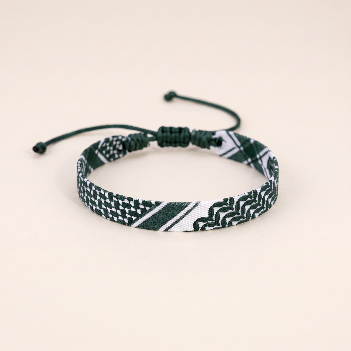 Woven Fabric Bracelet – green