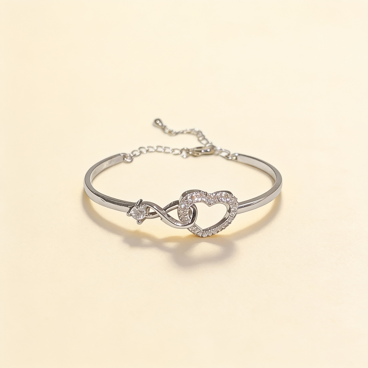 Infinity Heart Bracelet – Silver