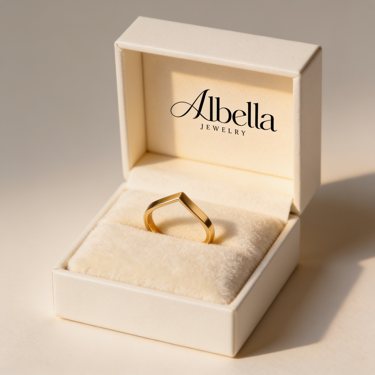 Modern Wave Ring in Albella Jewelry gift box