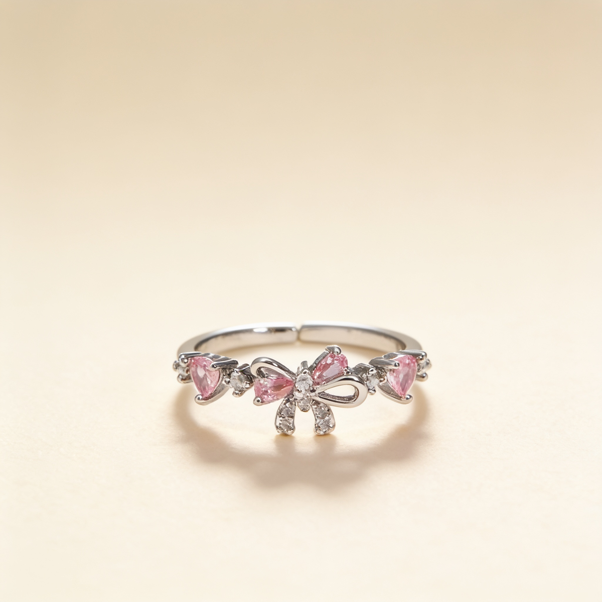 Bow Charm Ring – Silver