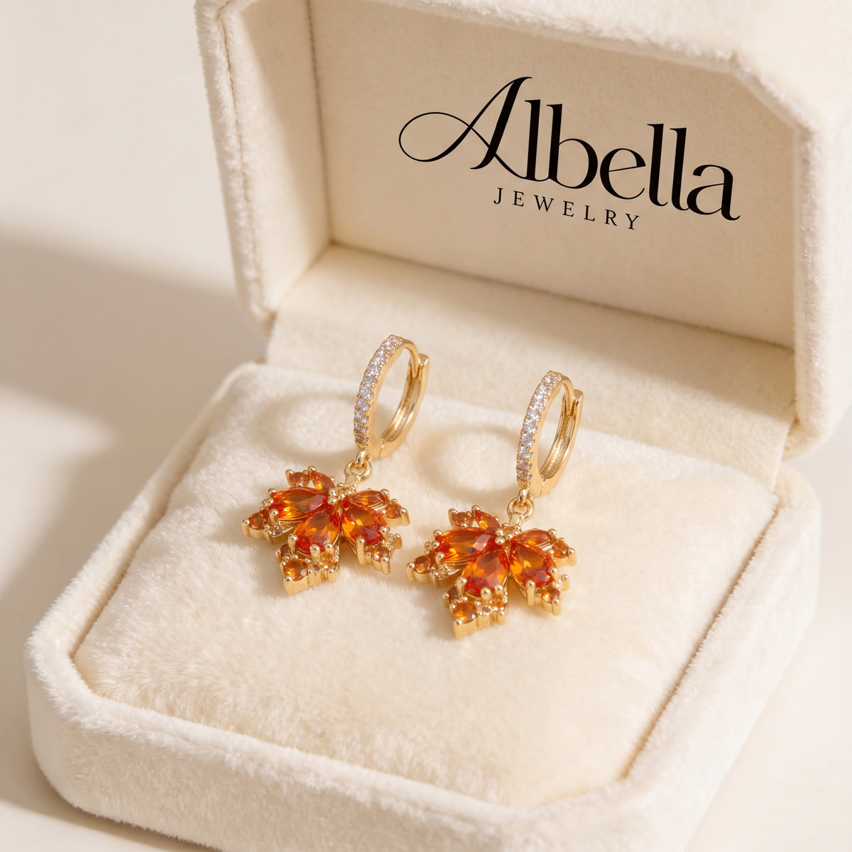 Gold Plated Maple Leaves Earrings