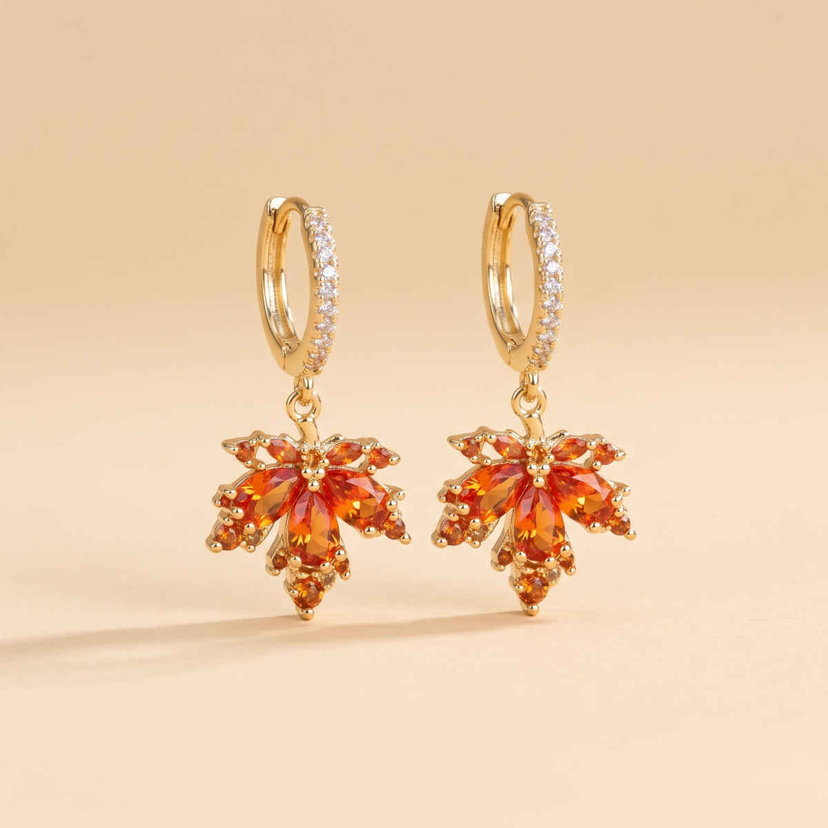 Gold Plated Maple Leaves Earrings
