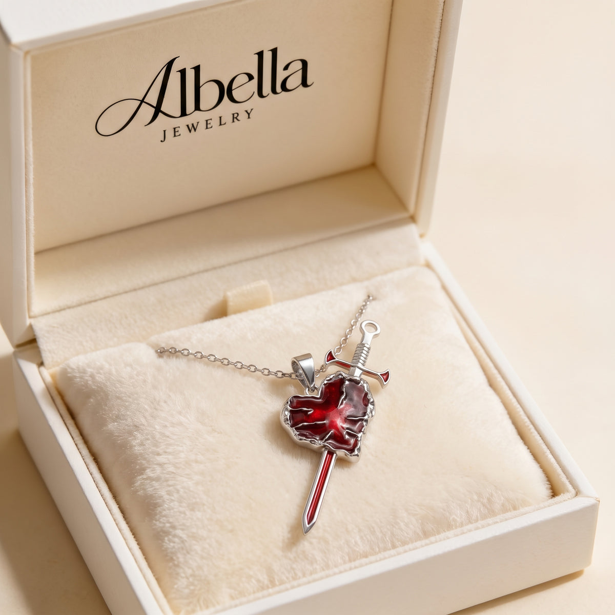 Gothic Love Heart Sword Pendant