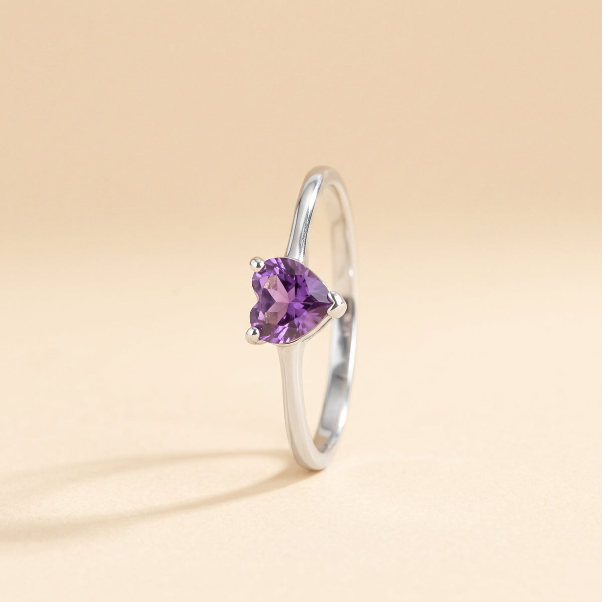 Dainty Heart Solitaire Ring