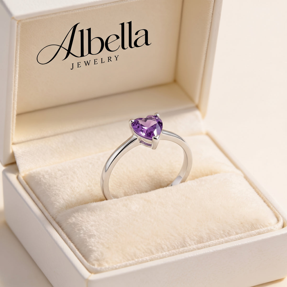 Dainty Heart Solitaire Ring